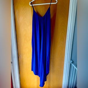 Women’s Royal blue jumper angled legs